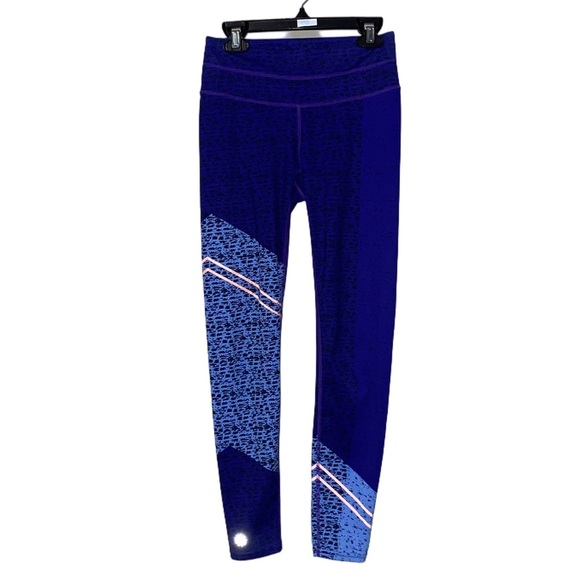 Athleta Print Athleisure 7/8 Leggings Navy Coral XXSmall - Picture 2 of 4